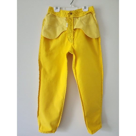 Vintage Ivy Brown Womens Cotton High Waist Mom Jeans Size 8 Yellow Made in USA - Picture 4 of 13
